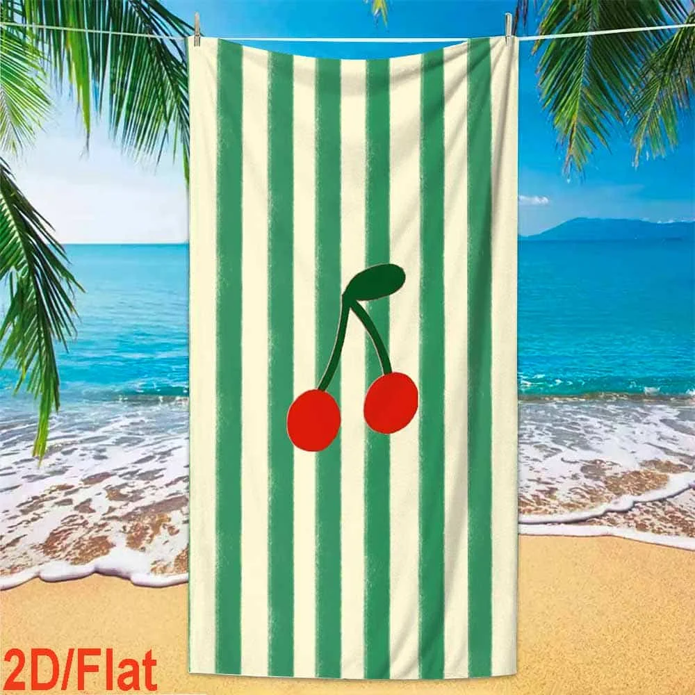 La Dolce Vita Italian Quote Wavy Border Beach Towel Soft Quick Dry Towel For European Style Beach Pool Decor