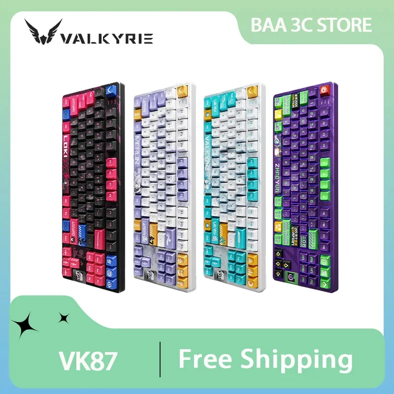 Valkyrie VK87 Mechanical Keyboard 3mode Bluetooth Wireless Tft Color Screen Customized RGB Hot Swap Gaming Keyboard Accessories