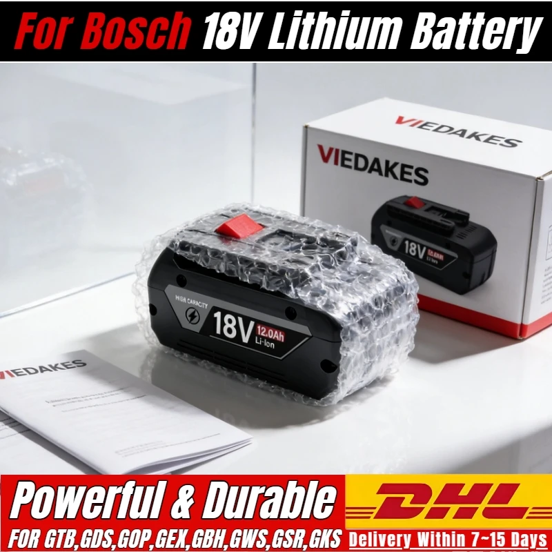 

original for bosch 18v narzedzia for Bosch 18V battery with Cell Protection. 6.0Ah Pack Prevents Overheat & Over-Discharge.