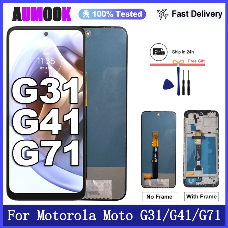 Nueva pantalla AMOLED para Motorola Moto G31 G41 G71, pantalla LCD con digitalizador de pantalla táctil para Moto G31 G41 G71 5G, repuesto de pantalla