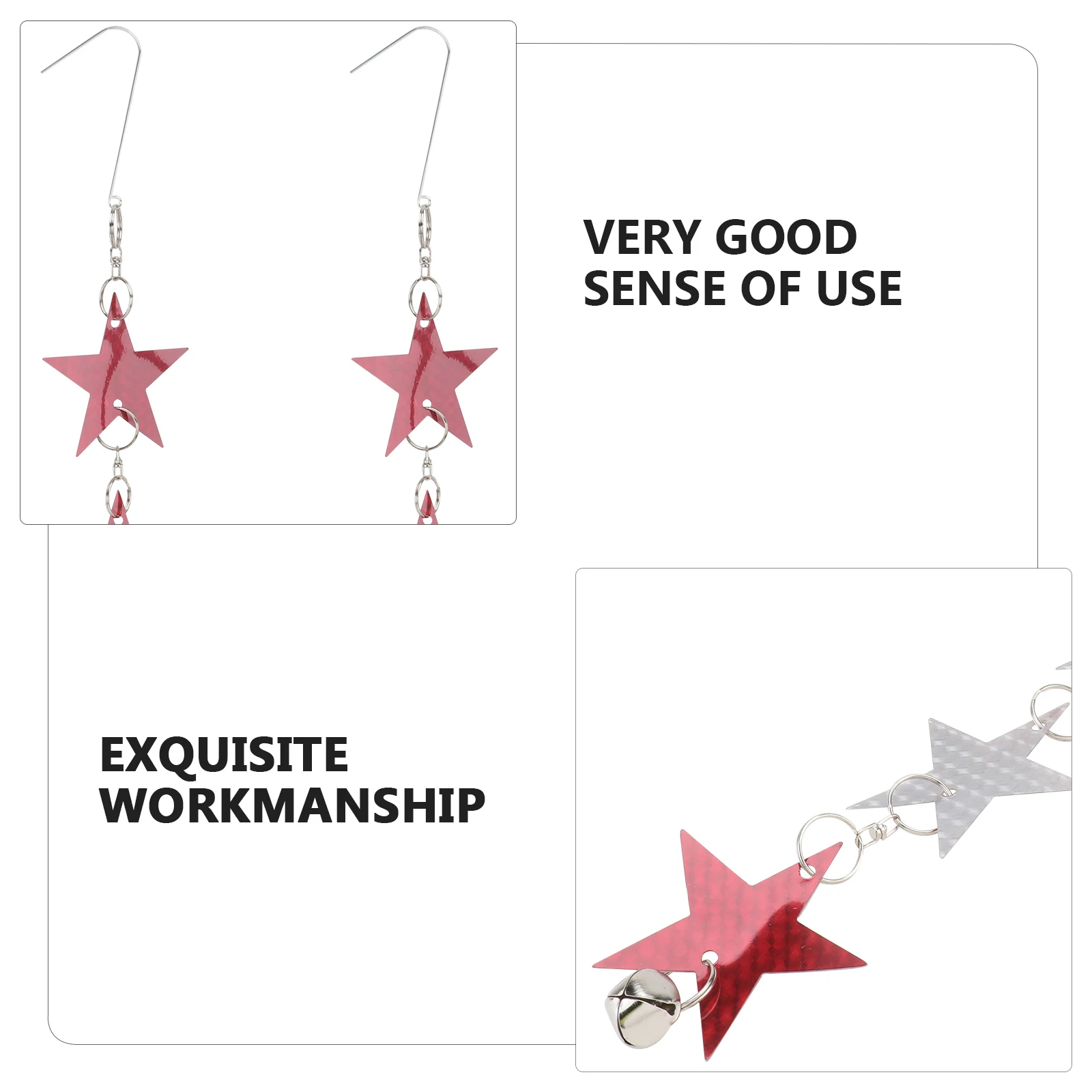 

2Pcs Bird Decor PVC Reflective Hanging Star Outdoor naments Garden Supplies Hanging Five Pointed Star Durable Scare Tool