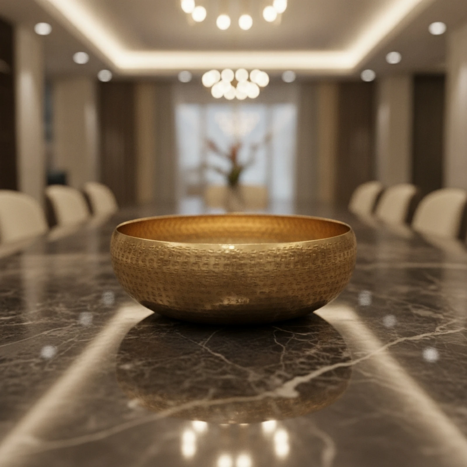 Hammered Metal Bowl Shallow Bowl with Hammered Finish Reflective Lightweight for Tabletop, Entry Table