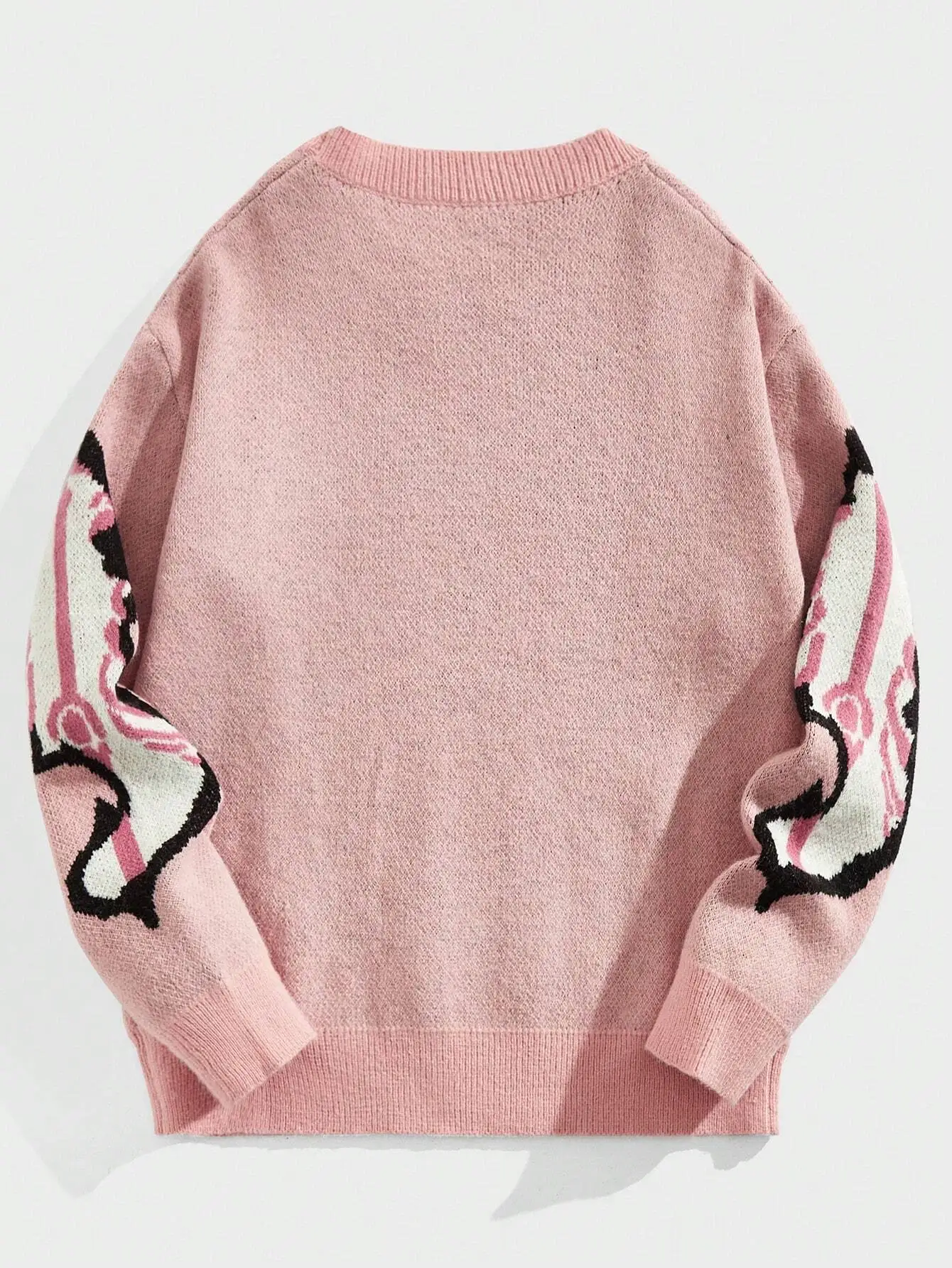 ROMWE Street Life Men's Skull & Cross Print Drop Shoulder Sweater