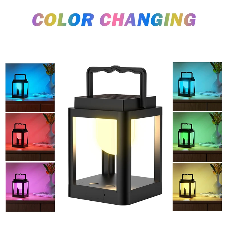RGB Solar Lantern Hanging Lamp Waterproof for Garden Yard Path Party Solar Star Christmas Table Lights