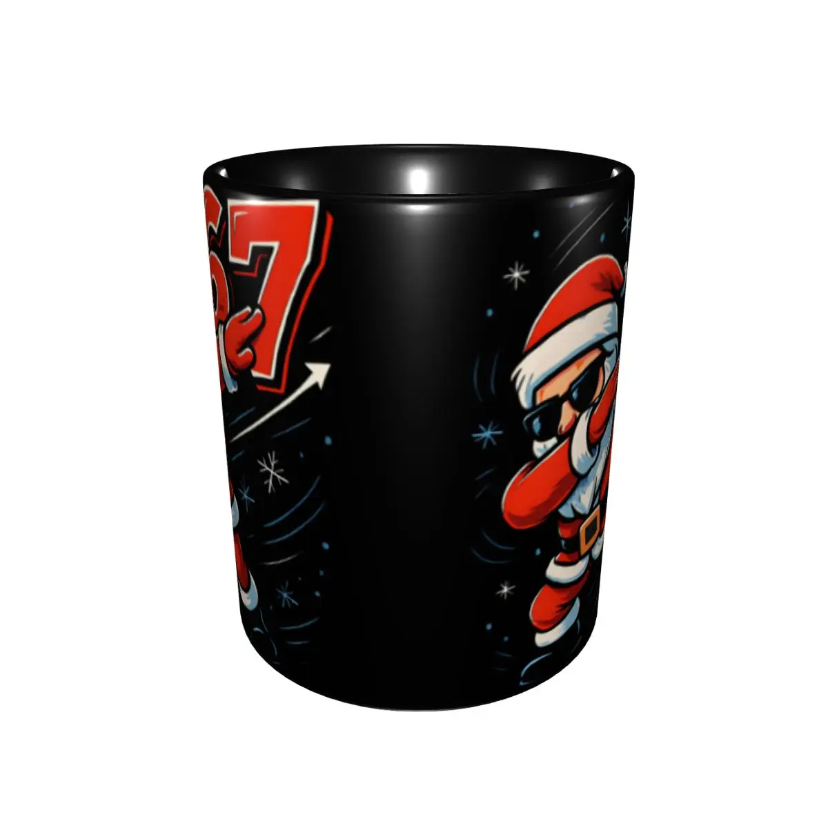 Santa 67 Christmas 6 7 Meme Gen Alpha Meme Six Seve Coffee Mugs Novelty Tea Cups For Bedroom