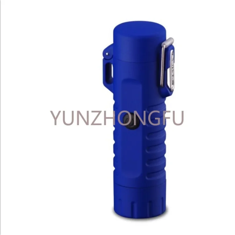 Outdoor camping LED flashlight Lighter double arc sealing waterproof USB charging Lighter