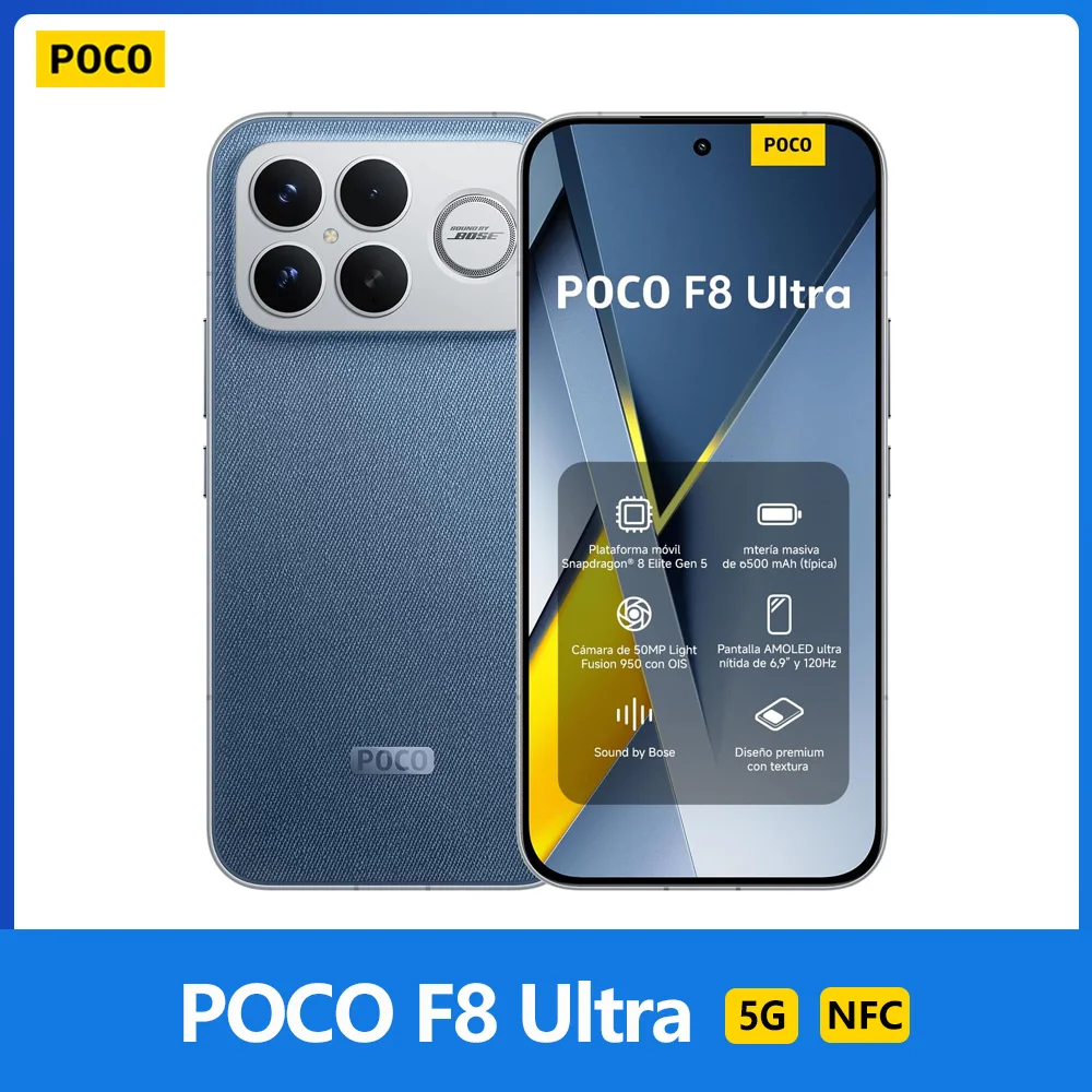 POCO F8 Ultra 5G, NFC, Pantalla AMOLED de 6.9 Pulgadas y 120 Hz, Sensor Light F…