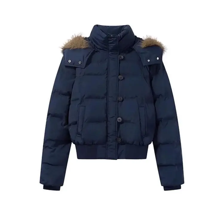 Abrigo con capucha elegante de piel sintética para mujer, abrigo Harajuku con botones y bolsillos con cremallera, prendas de vestir Y2k, Sudadera con capucha informal de manga larga lisa