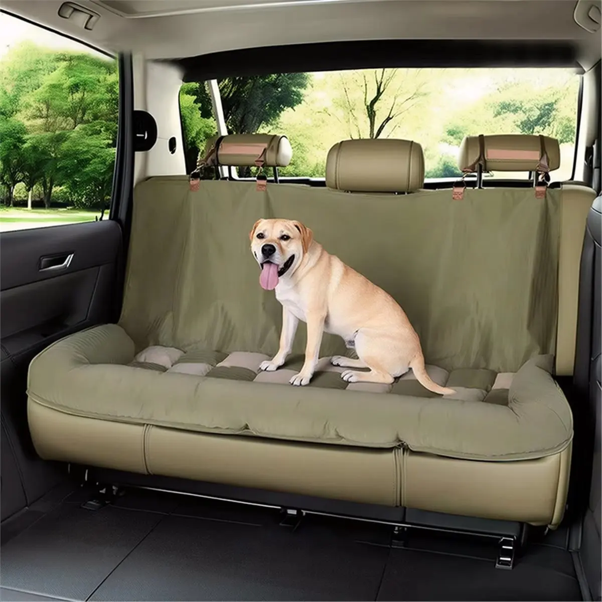 *BAAY Back Seat Pet Cover for Dogs Waterproof Pet Backseat Cushion Mat Foldable Car Back Seat Dog Cushion for Trailer RV