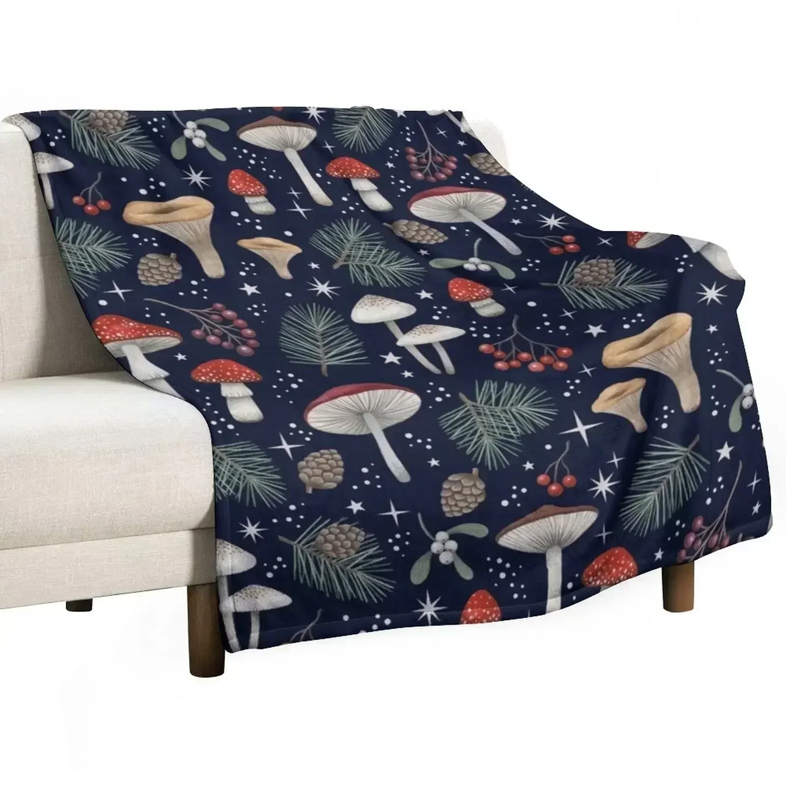 

Winter forest (Deep Blue) Throw Blanket Personalized Gift For Decorative Sofa Bed linens Blankets