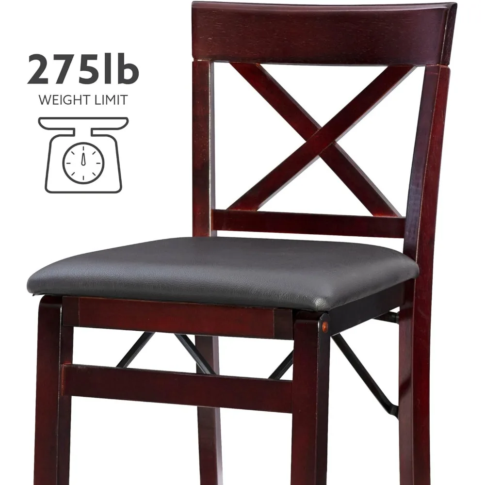 Triena X Back Folding Counter Stool, Brown