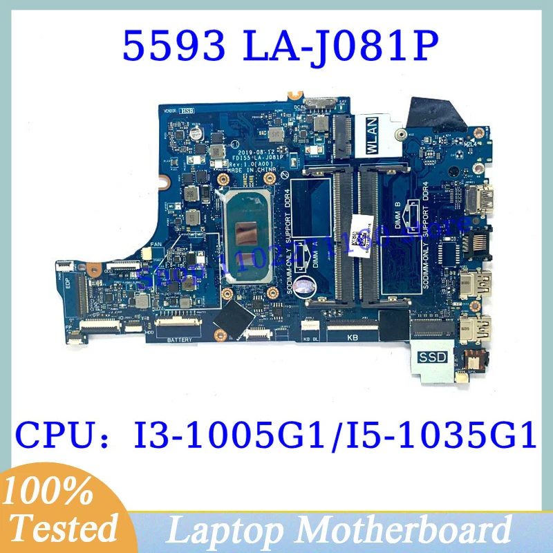 

CN-07TKJ3 07TKJ3 CN-047MF0 047MF0 For DELL 5593 With I3-1005G1/I5-1035G1 CPU FDI55 LA-J081P Laptop Motherboard 100% Tested Good