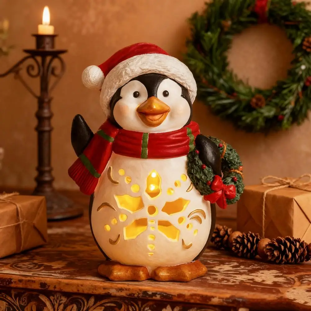 

Праздничный декор для дома, рождественские украшения, винтажная фигурка снеговика из смолы со светодиодной подсветкой для праздничного стола, декора спальни