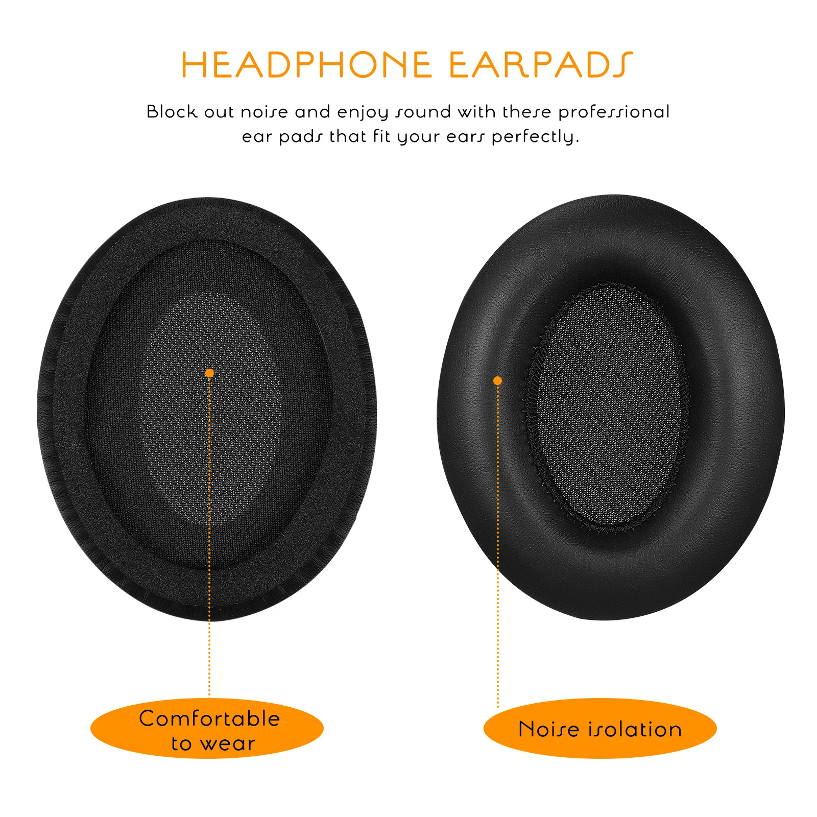 

1Pair Replacement Ear Pads for Nc35 Headphones Non Deformation Impact Resistance Long Lasting Reliability