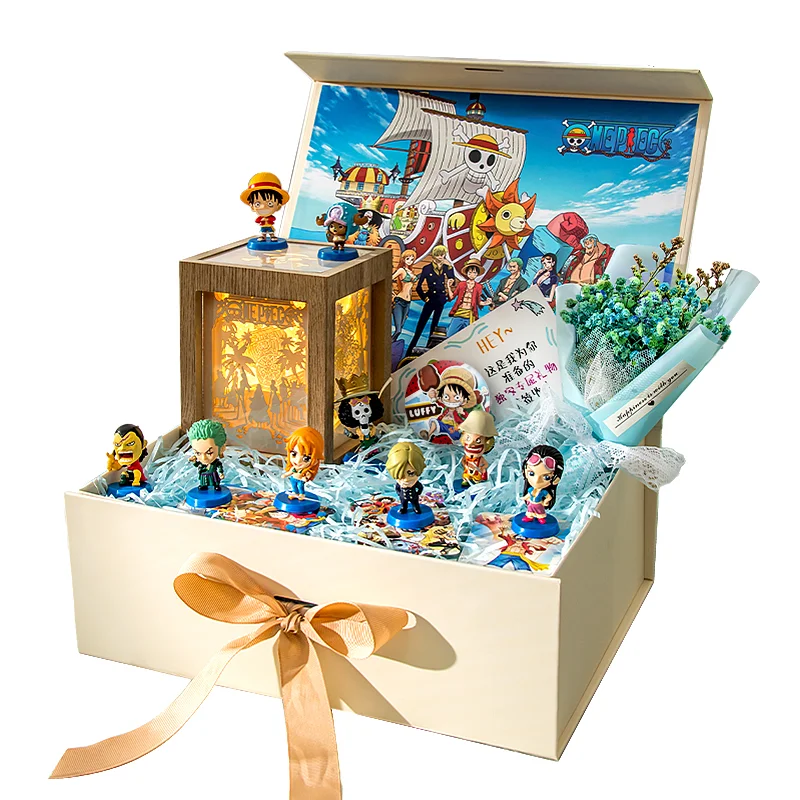 Anime uma peça luffy figura de ação luz noturna brinquedo cabeceira decoração pintura presente natal pode girar