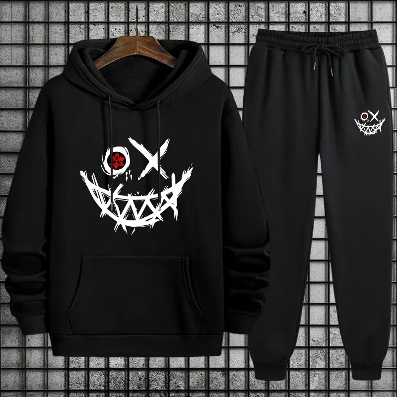 

2025 Fashion Men's Tracksuit Set Hoodie and Joggers Urban Streetwear Style Autumn Winter Home Outdoor Comfort Warm Casual Outfit