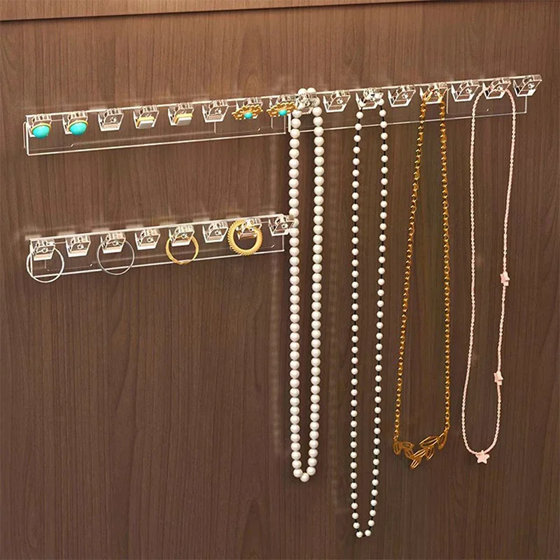 3Pcs Self-Adhesive Necklace Organizer, Space-Saving Multi-Functional Jewelry Organizer, Necklace Holder Wall Mounted