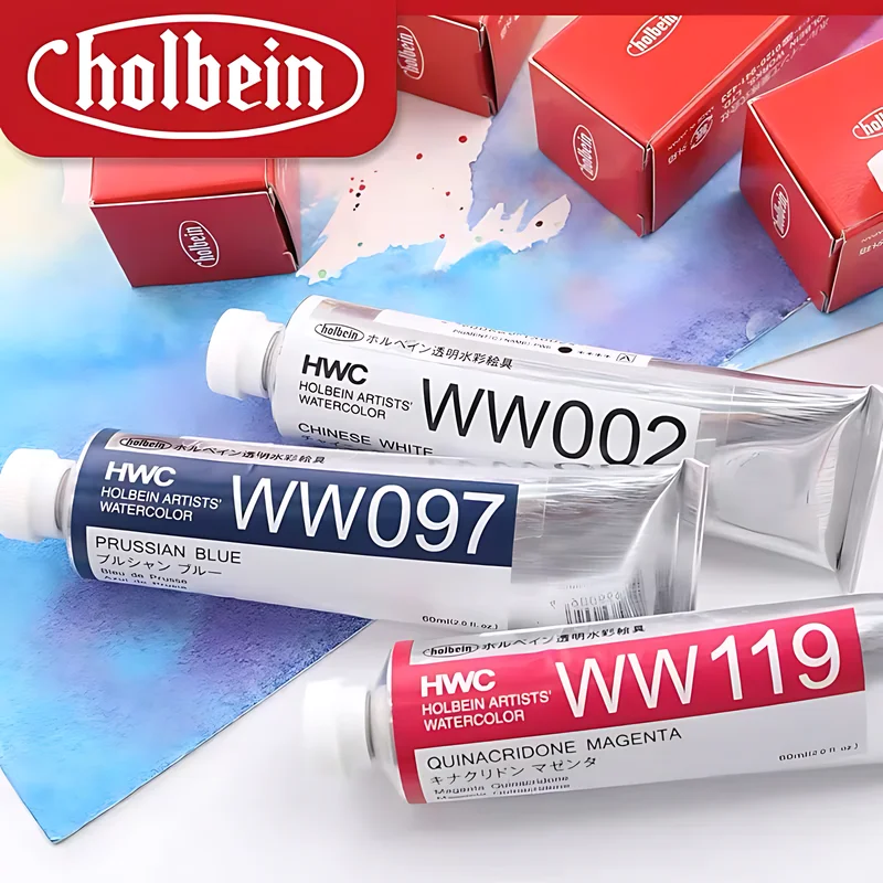 Holbein HWC Artist Transparent Watercolor Paint Single Tube 60ML Art Student Student Painting Watercolor Paint Supplies