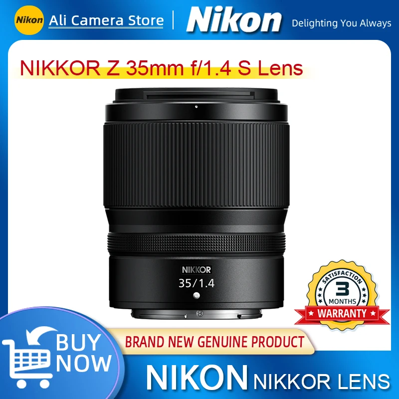 Объектив Nikon NIKKOR Z 35 мм f/1,4, полнокадровый, широкоугольный, с фиксированным фокусом, беззеркальный объектив с большой апертурой, линза z35 1,4 Объектив Nikon NIKKOR Z 35 мм f/1,4, полнокадровый, широкоугольный, с фиксированным фокусом, беззеркальный объектив с большой апертурой, линза z35 1,4
