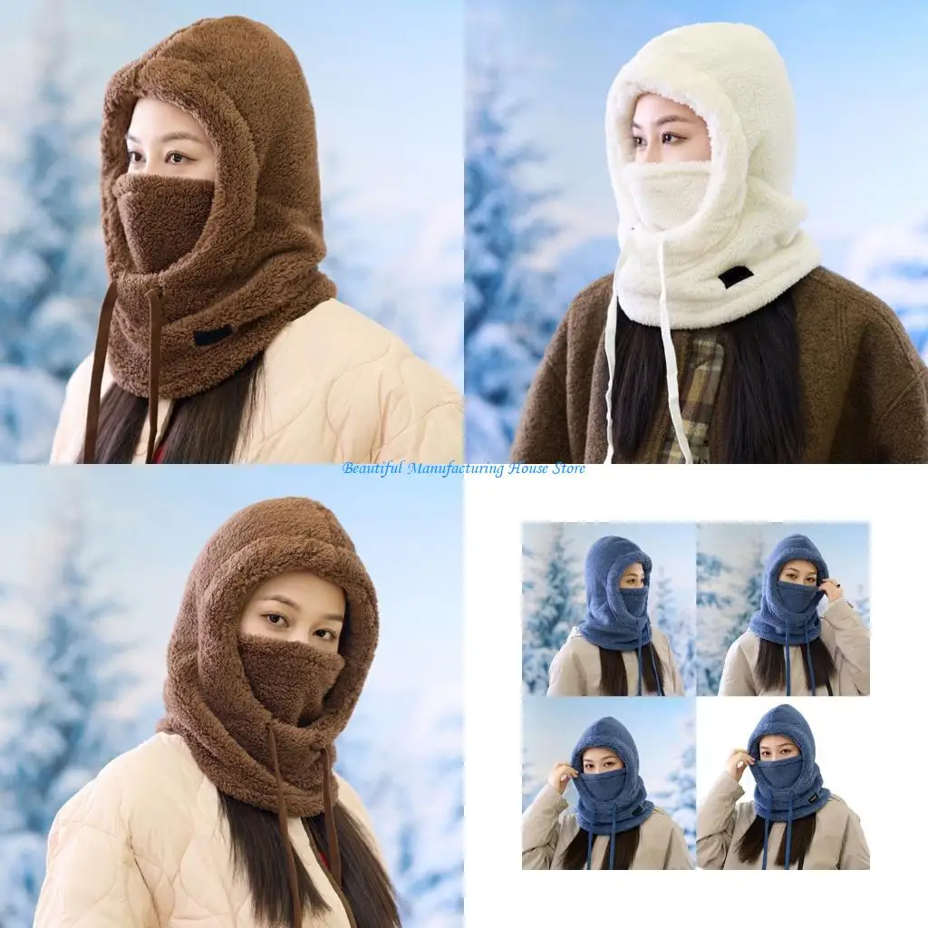 E56A Balaclava Trapper Hat Thicken Ushanka Hat Warm Earflaps for Winter Outdoor
