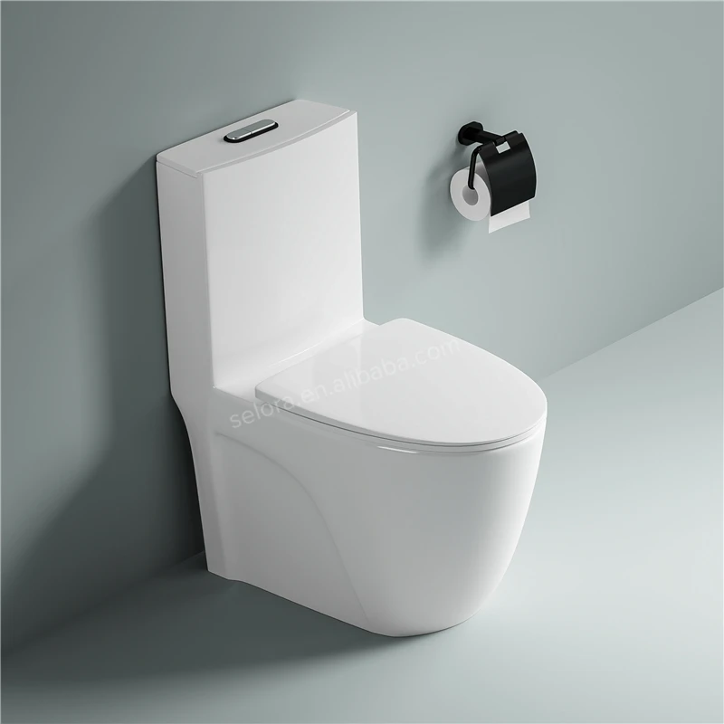 

Hotel Project Sanitary Ware Modern Floor Mounted Ceramic Wc Toilet Seat Commode One Piece Toilet Bowl