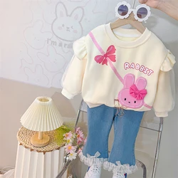 Autumn Children Clothing Sets for Baby Girls Sweatshirt Jeans 2 Piece Suit Cartoon Infant Clothes Outfits Kids Princess Costumes