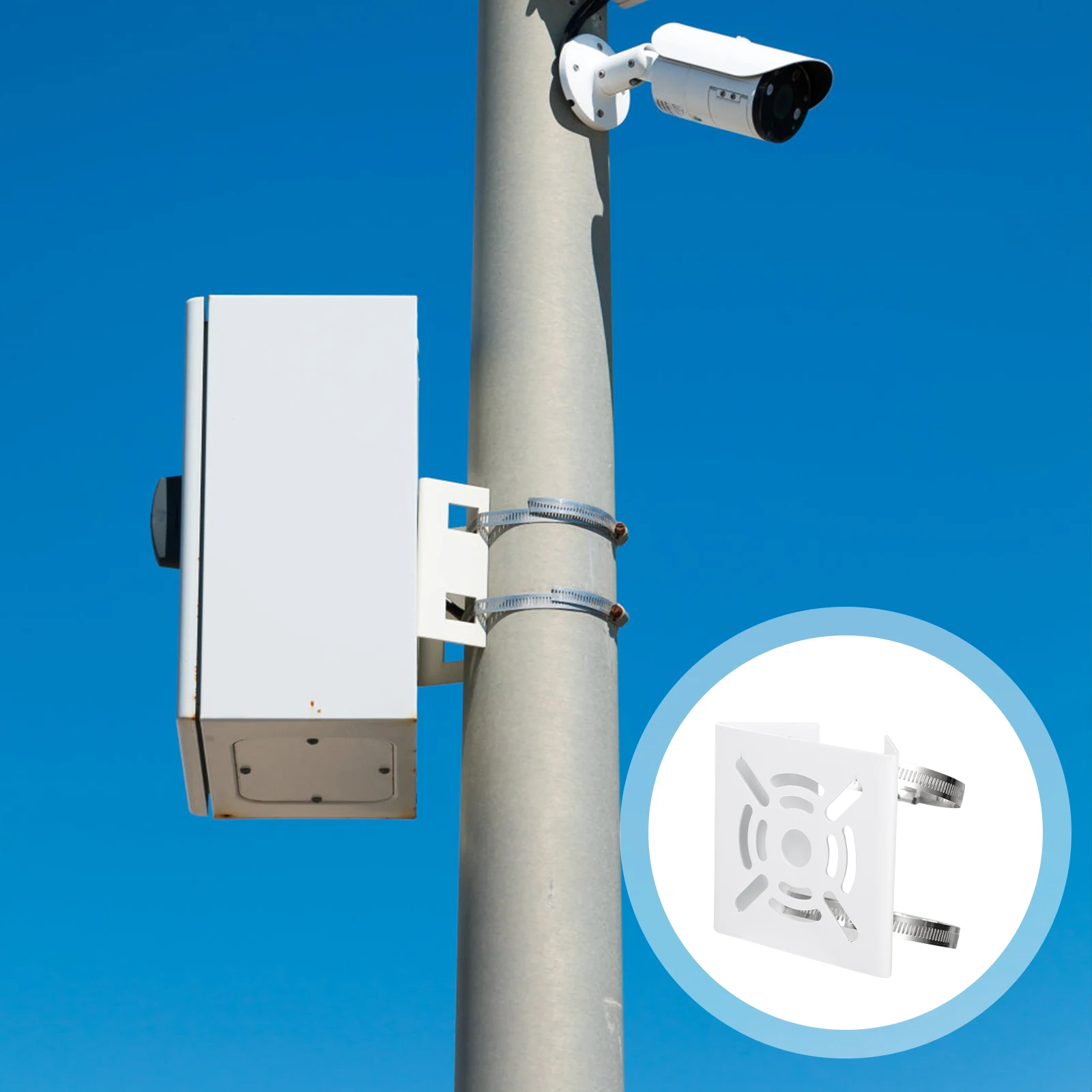 

Iron Pole Mount Bracket Sturdy Thickened Process Corrosion Resistant CCTV Camera Mount Surveillance SecurityBracket PoleBracket