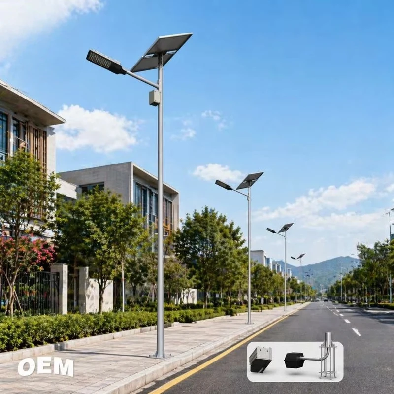 Pole 80W Led Lamp Outdoor Solar Street Light External LiFePo4 Lithium Battery Under the Solar Panel