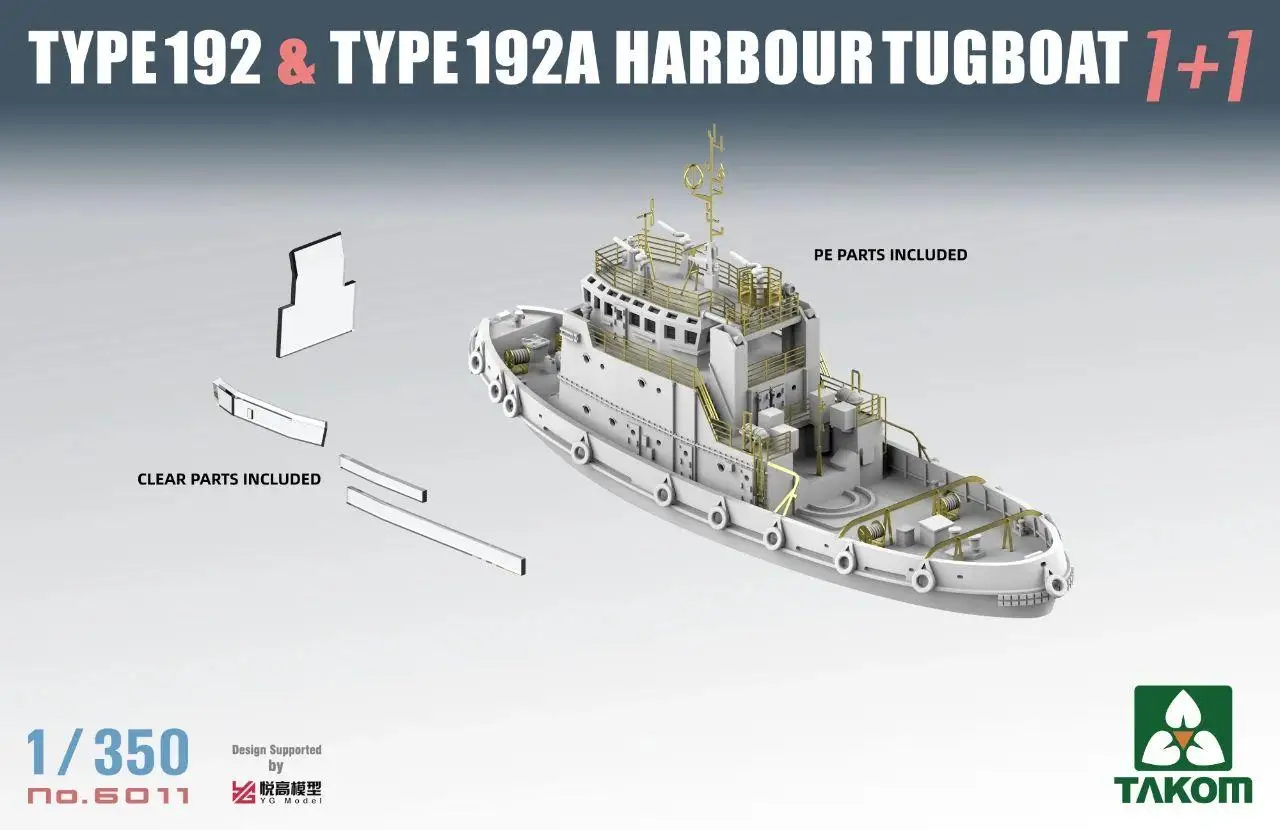 TAKOM-Kit de modelo de barco remolcador Harbour, 6011, 1/350, tipo 192 y tipo 192A (1 + 1)