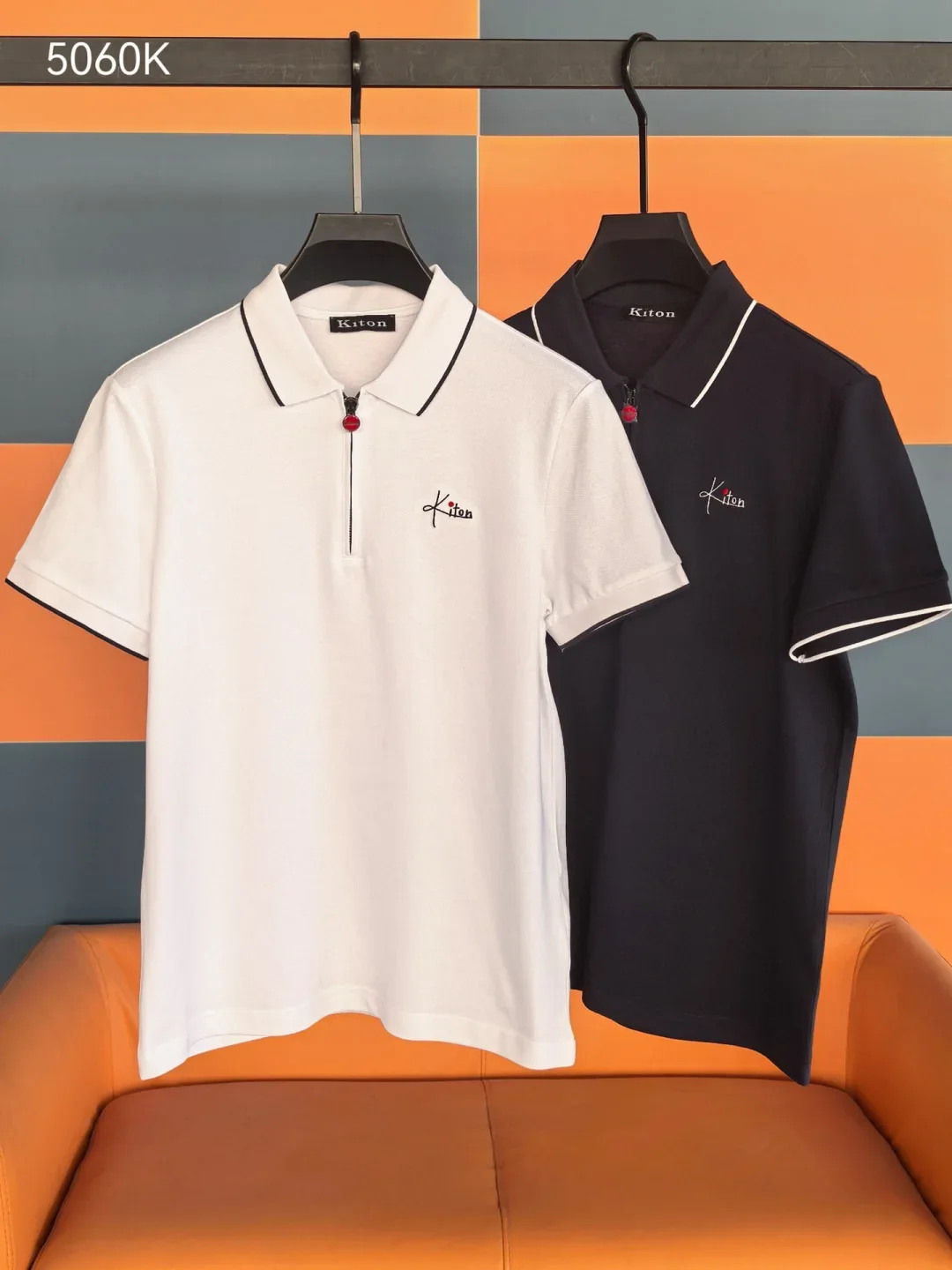 

Мужские модные деловые лацканы Kiton весна/лето с вышивкой и короткими рукавами