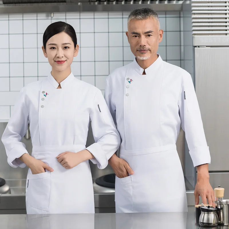 Hotel Catering Chef Overalls Herren Langarm Herbst und Winter Kleidung Kantine Küche Küche Frauen schwarze Kleidung groß si