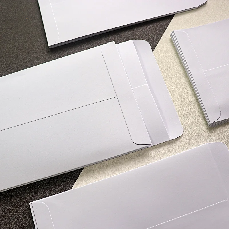 50Pcs/pack White Blank Paper Envelope Letter Paper Packaging Financial Notes Envelope Small Business Supplies