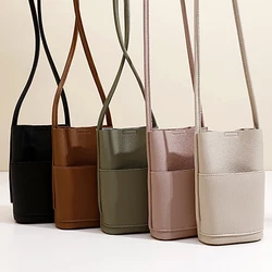 Jednokolorowa miękka torba na telefon komórkowy ze skóry PU uniwersalna Mini torba na zakupy Crossbody moda damska kosmetyczka