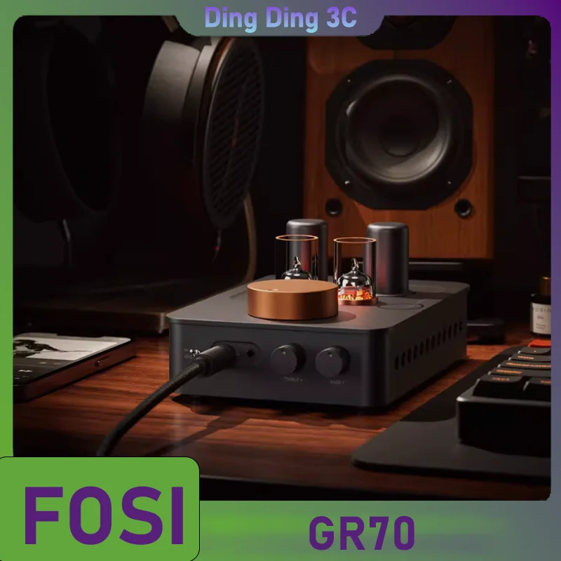 

Предусилитель для наушников Fosi Audio GR70 на лампах класса А с лампами 5654W*2 и 6Ж4*2, разъемы 3.5 мм и 6.35 мм