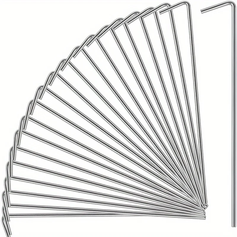 

20 Piece Set Of Heavy-duty Stainless Steel Tent Stakes - Perfect For Outdoor Camping, Gardening, And Christmas Decoration
