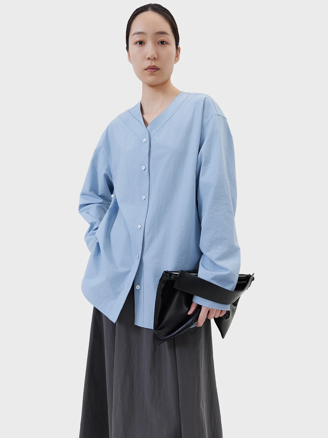 

Seei Casual Sle Pure Cotton 00% Patchwork Collar Women's Long Sve irt V-ne Mid-length Open Cardigan Spring Season