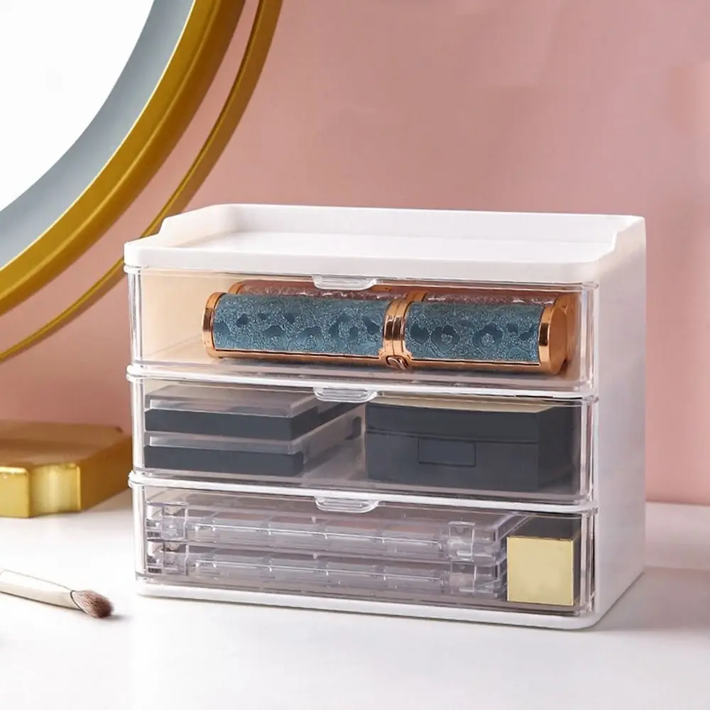 Plastic Desktop Storage Boxes Drawer Style Large Capacity Stationery Storage Box Space Saving Dustproof Jewelry Sorting Box