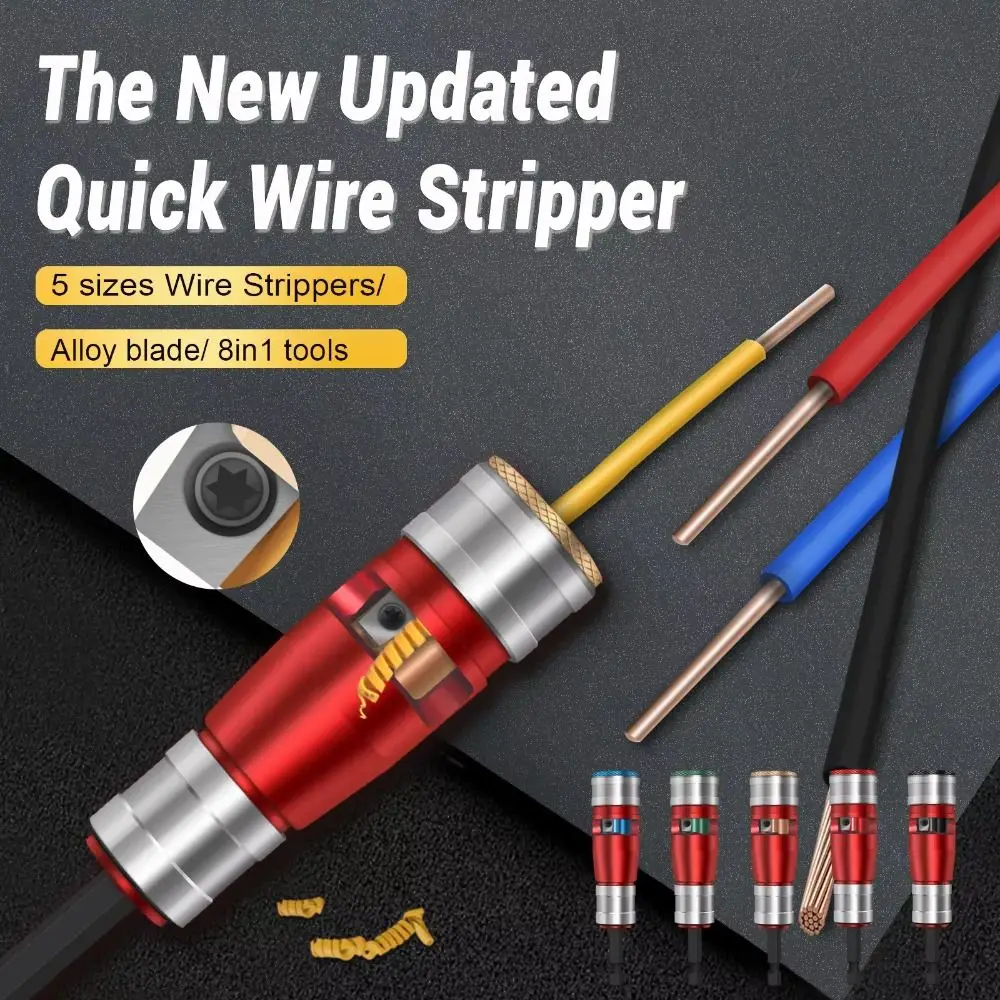 Multi-Function Wire Stripper Waterproof Portable Cable Stripping Tool Set Twister Kit Compatible with Hard and Soft Wires