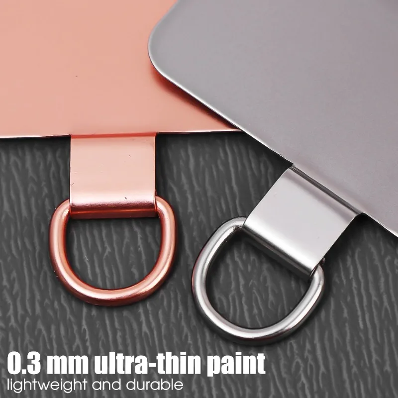 4/1Pcs Stainless Steel Hanging Clip Anti-Lost Universal Metal Phone Lanyard Strap Tether Tab Card Ultra Thin Cell Phone Patch