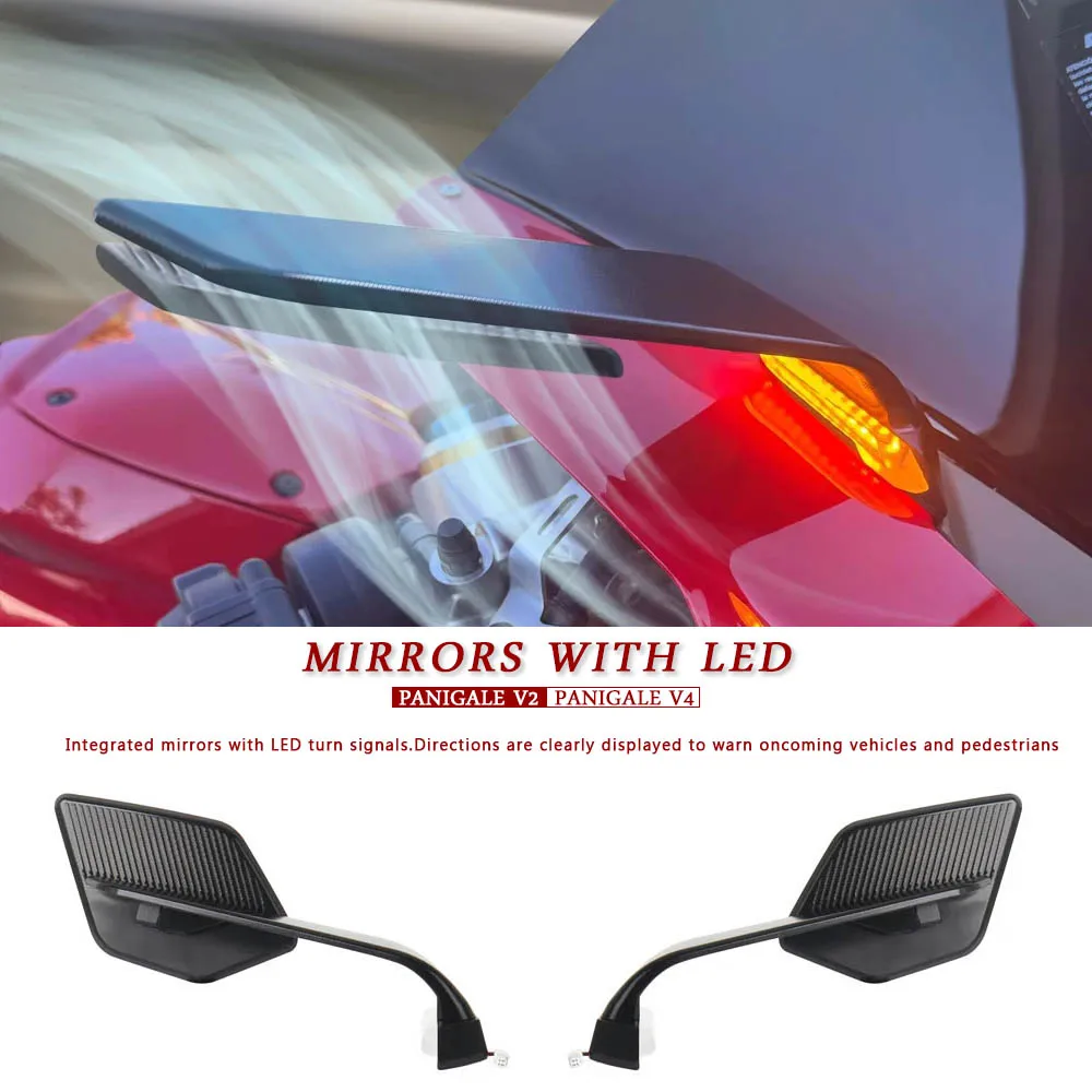 

2018-2024 PANIGALE V4 V2 Motorcycle Rearview Rear View Side Mirrors With LED Turn Signal Light For Ducati Panigale V2 V4