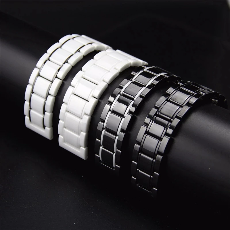 Luxury Ceramics Band For Samsung Watch 7 40/44mm Metal Butterfly Buckle Men Bracelet For Samsung Watch4/5/6 42 46mm Strap Correa