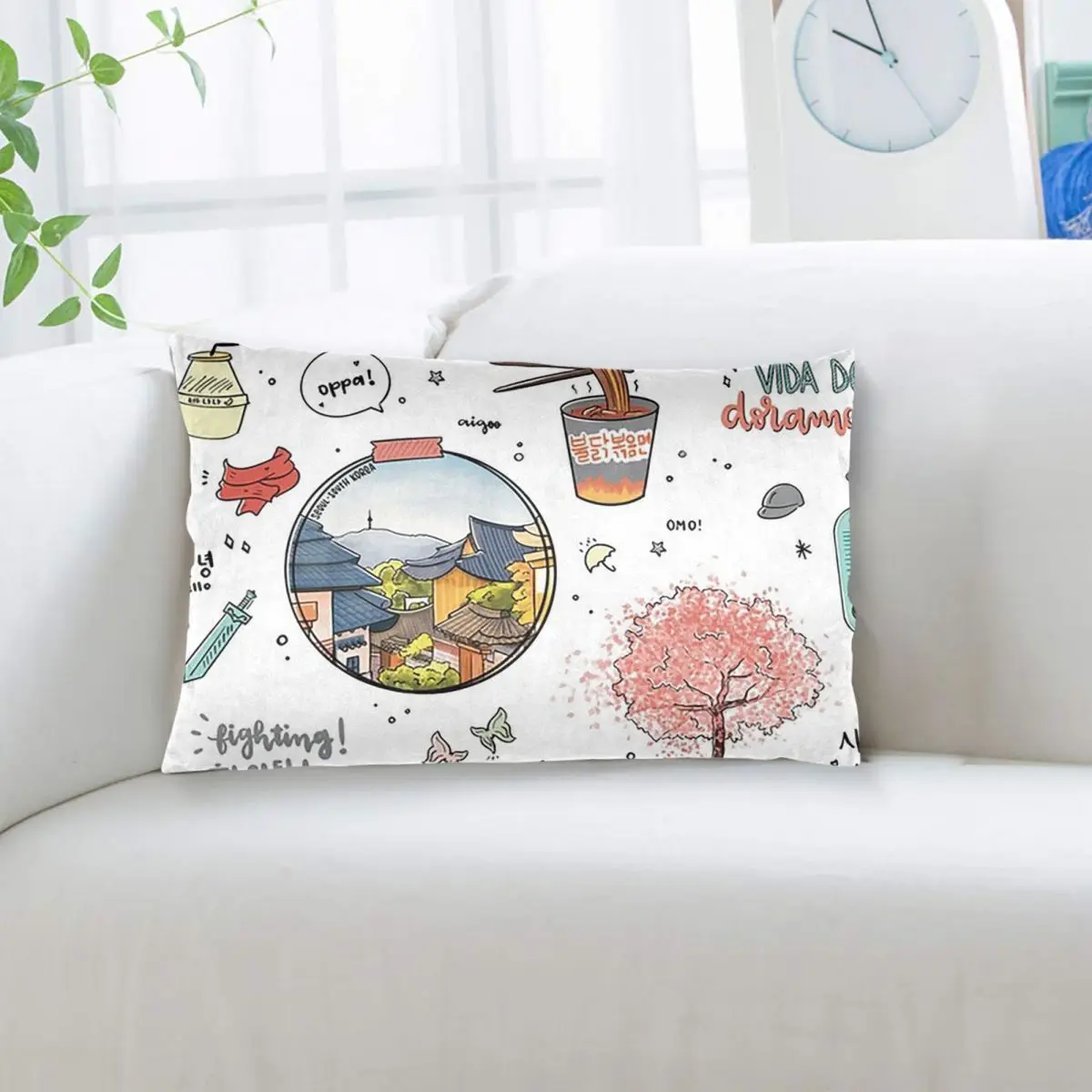 Kdrama Dorama Korean Drama K-drama Soju Korea Cherry Blossom Rectangle Pillowcase Cushion Cover Decor Bedroom Bed Throw Pillow