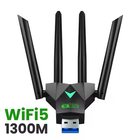 4 Antenna WiFi USB Adapter Dual Band 2.4G+5Ghz 1300Mbps Wi-Fi Dongle USB3.0 High-Speed Wireless Card Receiver For PC/Laptop Win