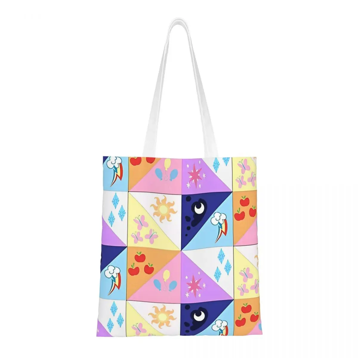 My Little Pony Cutie Marks Canvas Tote Handbag Shoulder Bags Large Capacity Shopping Bags for Women