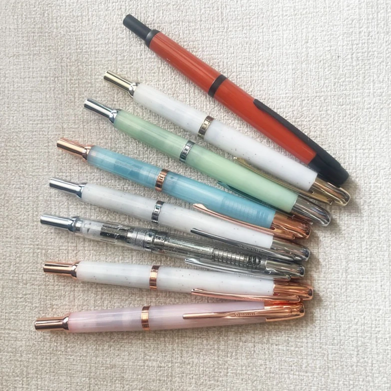 

Limited Matte Black JINHAO 20 Resin Press Fountain Pen Retractable EF F Nib WIth Clip Ink Pen Lighter Than A10 School Supplies