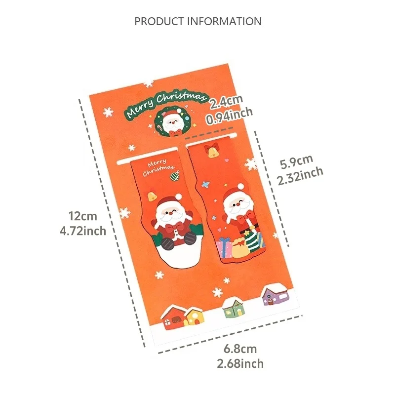 1/4pack Merry Christmas Magnetic Bookmarks Set Mini Cartoon Snowman Magnet Book Marker Page Holder Unique Reading Gift A7749