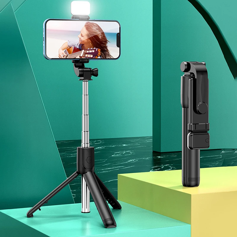 Xiaomi Bluetooth Control Wireless Selfie Stick with Fill Light Tripod Monopod Stand Phone Holder Remote Beauty USB Charging