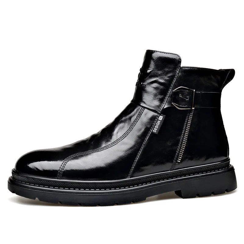 

British-style Men's Casual Retro Chelsea Boots for Men Autumn Winter Cow Leather Shoes Male Fashion New Designer Ankle Boots Man