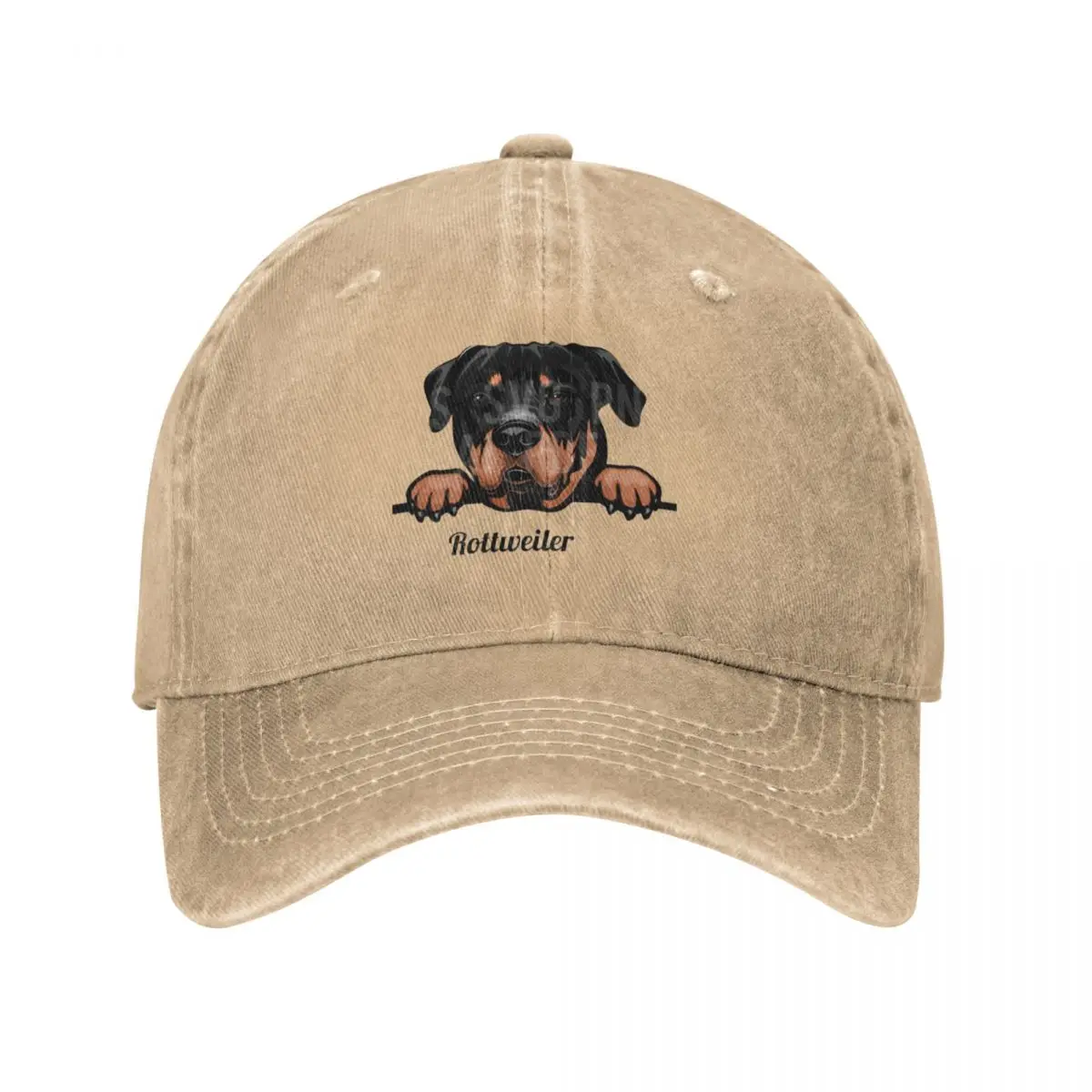 Peeking Dog Rottweiler Cool Baseball Cap Men Cowboy Hats Women Visor Caps