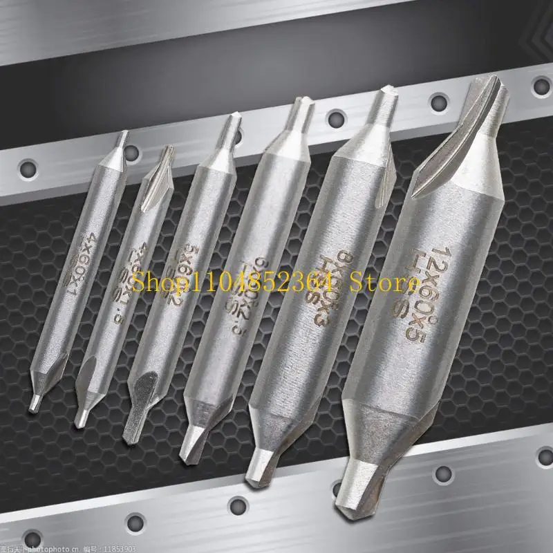 

652F 6Pcs Center Drill Bits Set High Speed Steel Countersink Drill Bit Adapter
